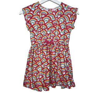Isaac Mizrahi Pink Rainbow Print Girls Dress Size 7/8